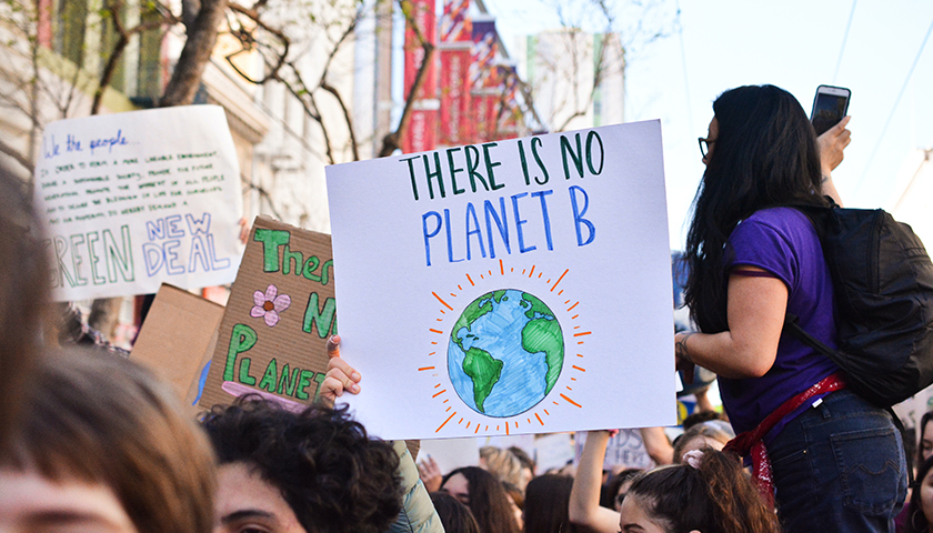 "There is no planet B" sign