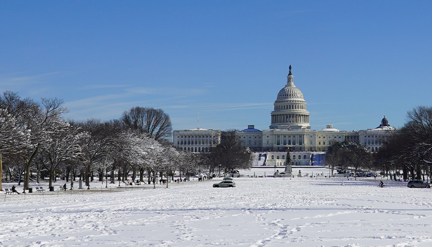 The U.S. Capitol on a snowy day