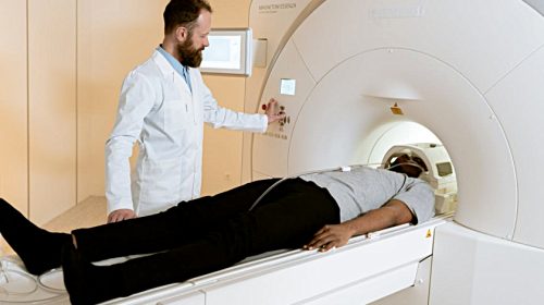 Man getting an MRI procedure